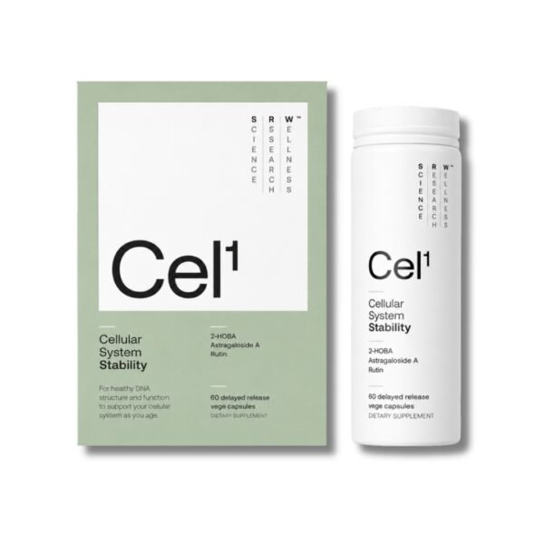 SRW Cel1 Cellular Protection 60 Capsules SRW Cel1 cellular protection supplement box and bottle, 60 capsules