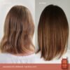 Before and after comparison of hair length and appearance