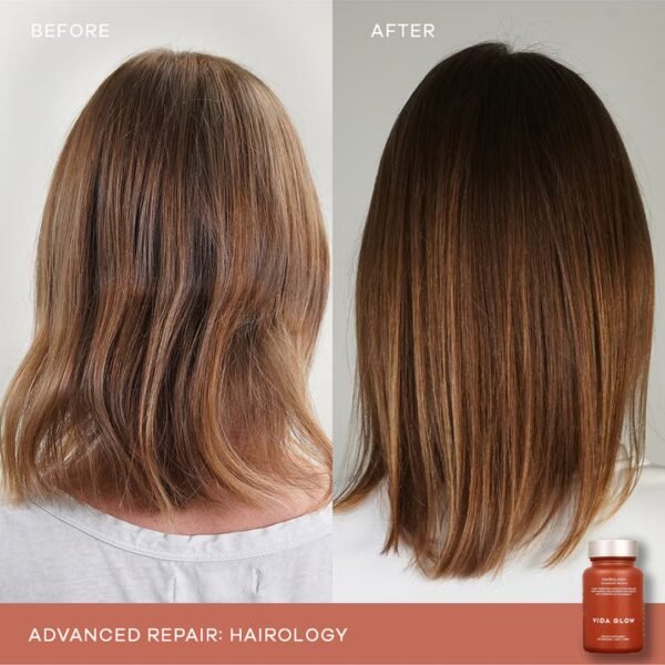 Before and after comparison of hair length and appearance