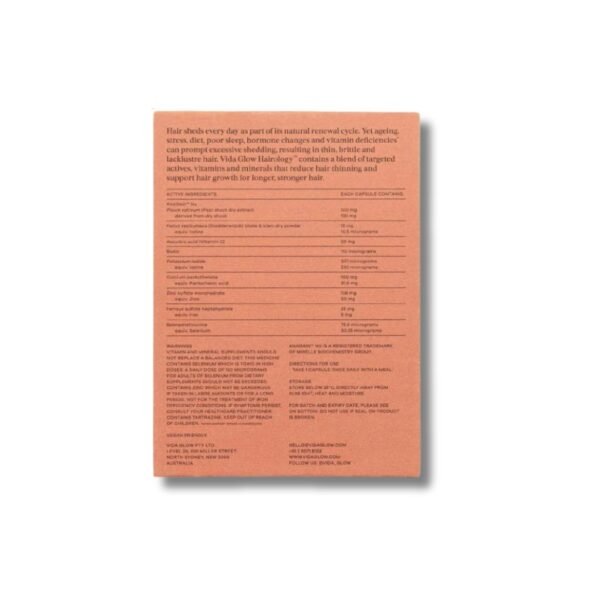 Vida Glow Hairology Back Label