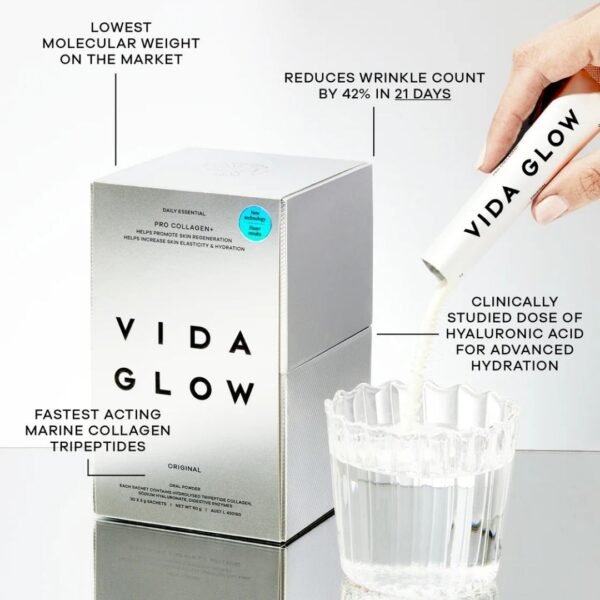 Vida Glow Pro Collagen+ for skin hydration, elasticity and wrinkle support