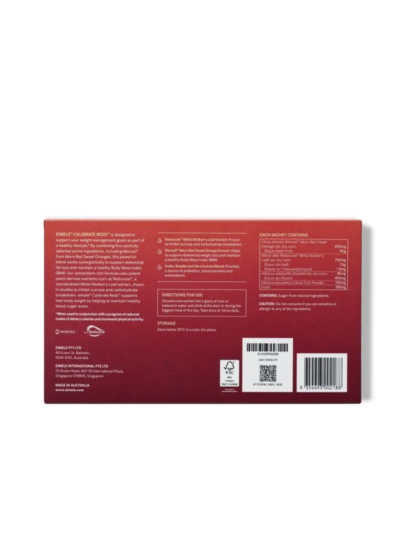 Eimele Calibrate Reds Ingredients & Directions Eimele Calibrate Reds packaging showing ingredients and directions for use