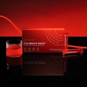 Eimele Calibrate Reds weight management formula with sachets and prepared drink