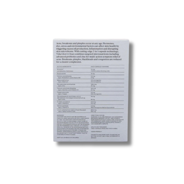 Vida Glow Clear Advanced Repair ingredient information